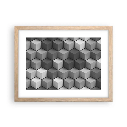 Poster in cornice rovere chiaro - Puzzle cubista - 40x30 cm