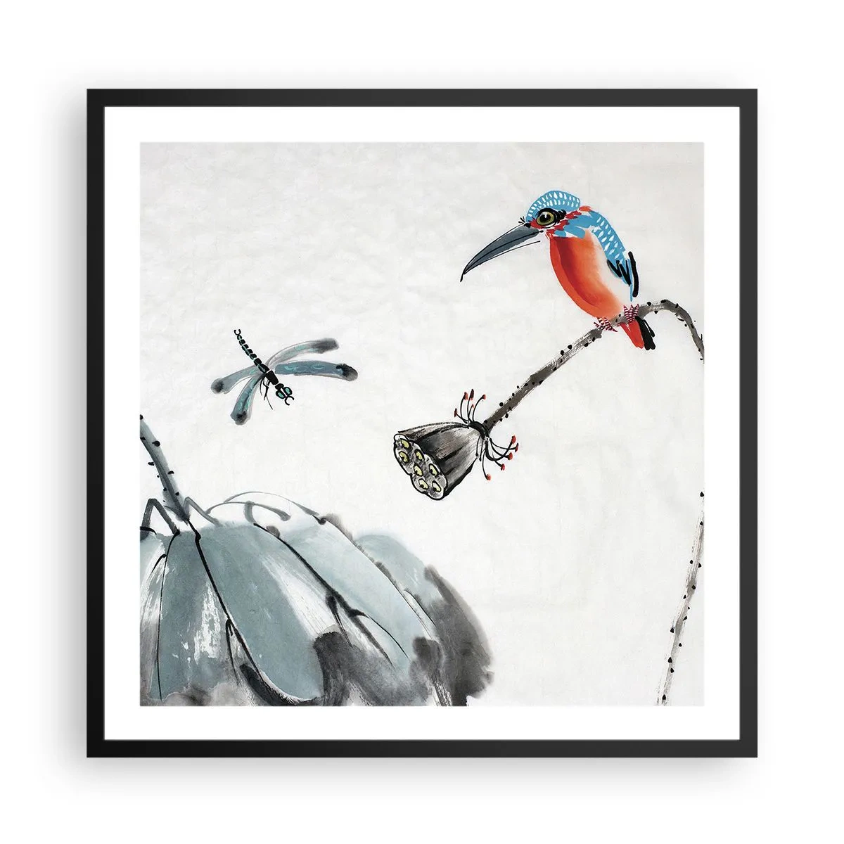 Poster in cornice nera - La vita del prato - 60x60 cm