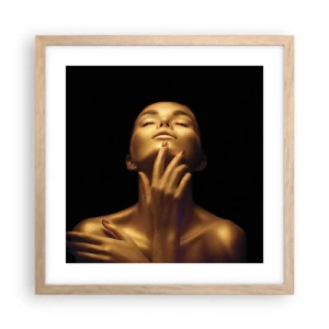 Poster in cornice rovere chiaro - Come seta d'oro - 40x40 cm