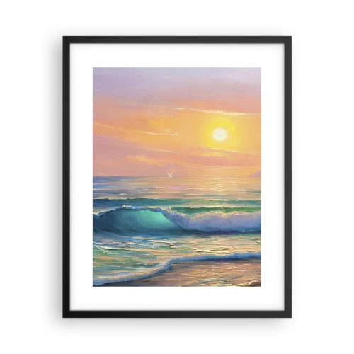 Poster in cornice nera - Il canto turchese delle onde - 40x50 cm