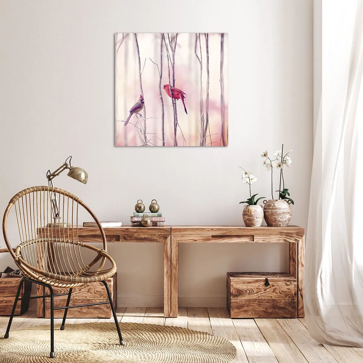 Quadro su tela - Stampe su Tela - Il racconto del bosco rosa - 60x60 cm