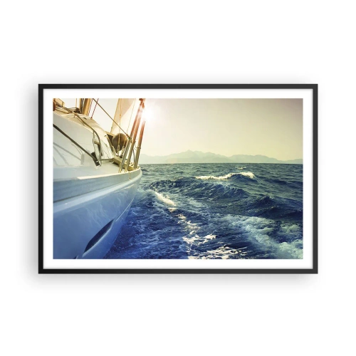 Poster in cornice nera - Verso l'avventura - 91x61 cm