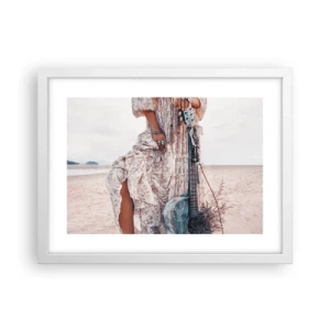 Poster in cornice bianca - Figli dei fiori in cammino - 40x30 cm