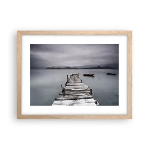 Poster in cornice rovere chiaro - Domani puoi partire - 40x30 cm