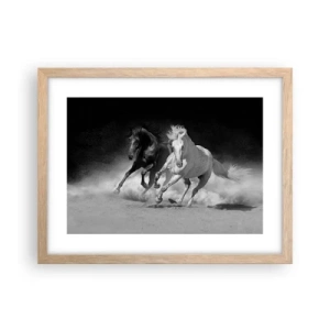 Poster in cornice rovere chiaro - Il galoppo della libertà - 40x30 cm