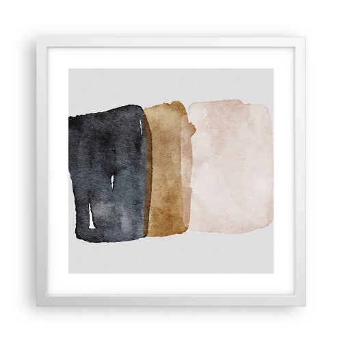 Poster in cornice bianca - Composizione di colori della terra - 40x40 cm
