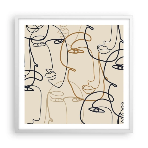 Poster in cornice bianca - Ritratto multiplo - 60x60 cm