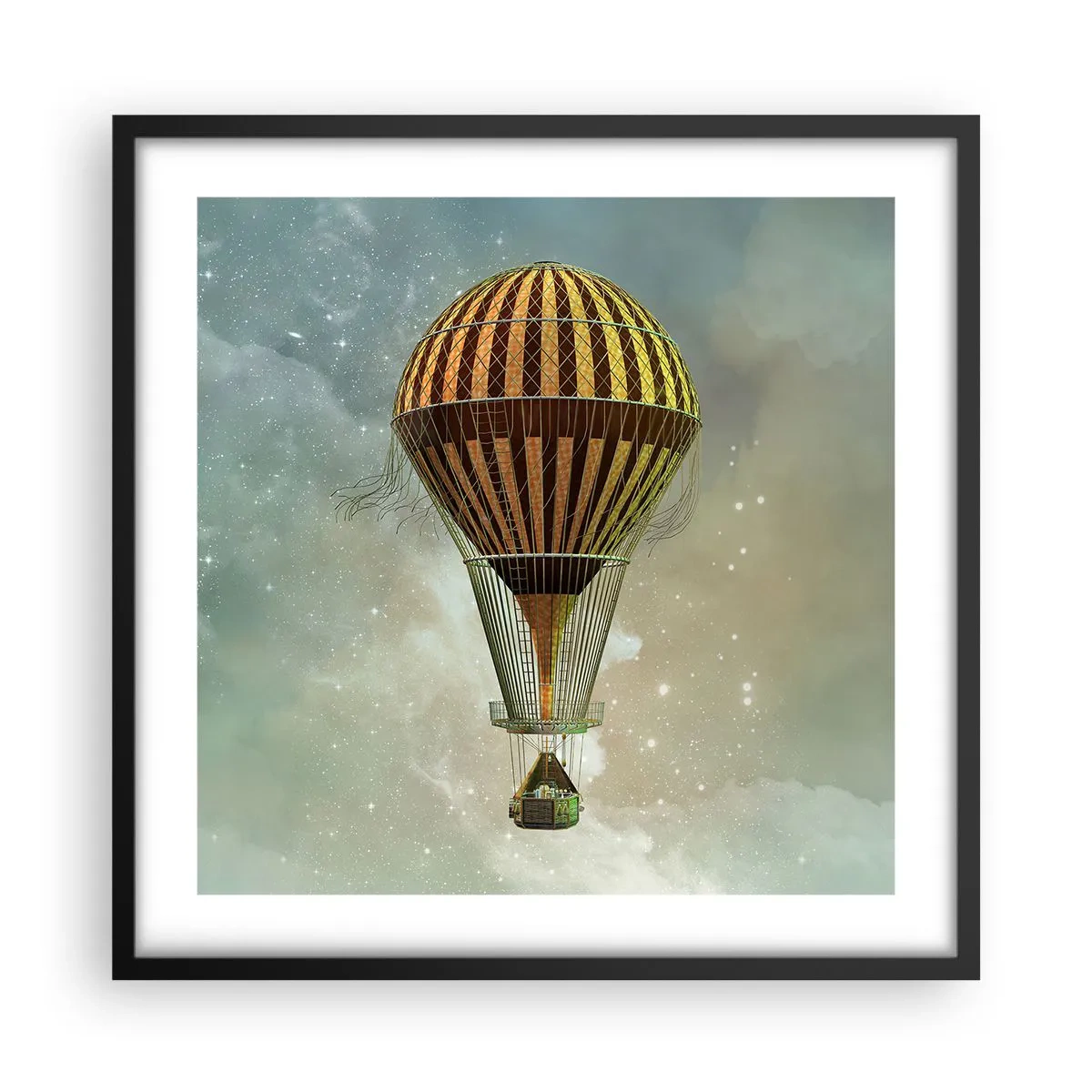 Poster in cornice nera - I voli dei pionieri - 50x50 cm