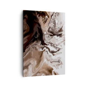Quadro su tela - Stampe su Tela - Astrazione nei toni del marrone con linee dinamiche - 50x70cm - Contrasto di colori - Decorazione murale moderna per soggiorno e camera da letto ARTTOR