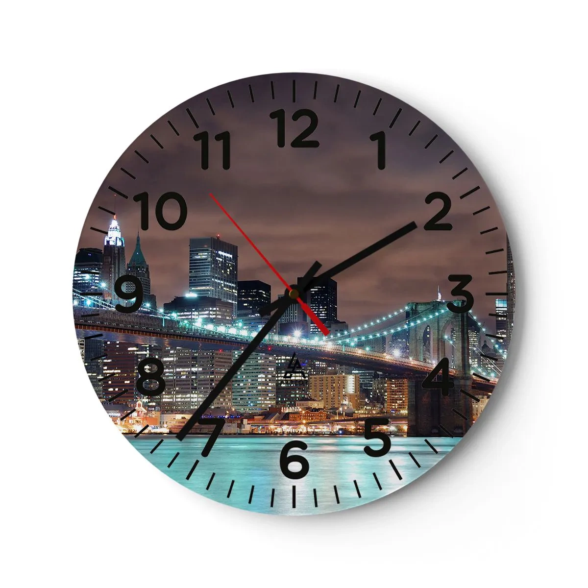 Orologio da parete - Orologio in Vetro - Le luci della grande città - 40x40 cm