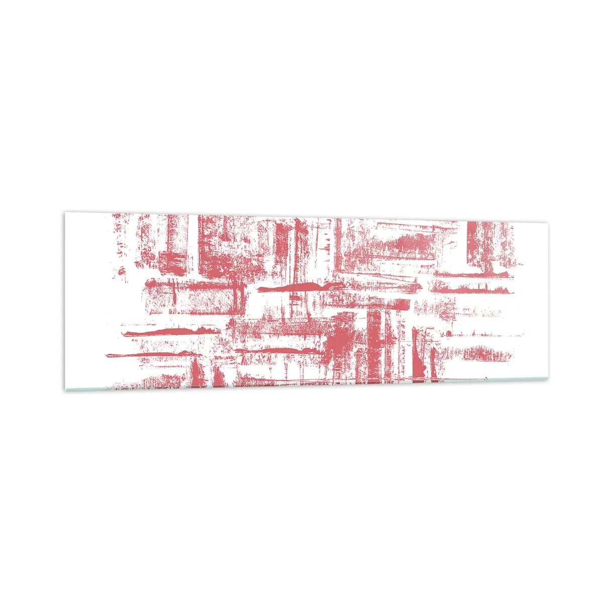 Quadro su vetro - Texture astratte rosa su sfondo bianco - 160x50cm - Città rossa - Decorazione murale moderna per soggiorno e camera da letto ARTTOR