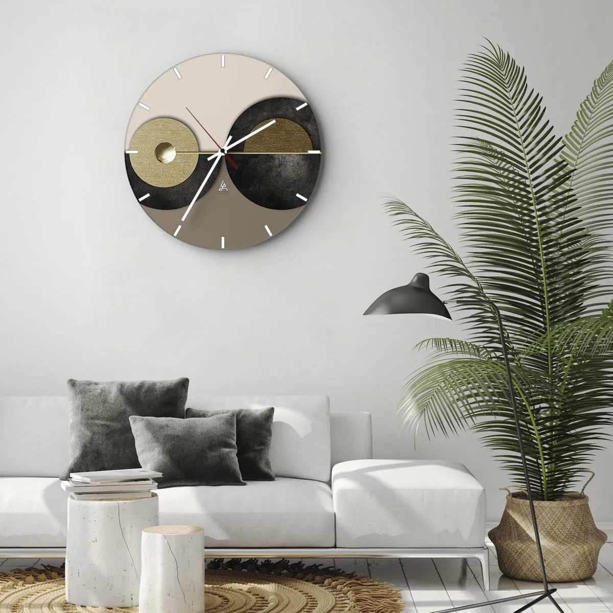 Orologio da parete - Orologio in Vetro - Variazioni attorno al cerchio - 40x40 cm