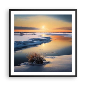 Poster in cornice nera - Tramonto invernale - 60x60 cm