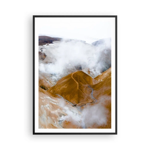 Poster in cornice nera - La bellezza severa dell'Islanda - 70x100 cm