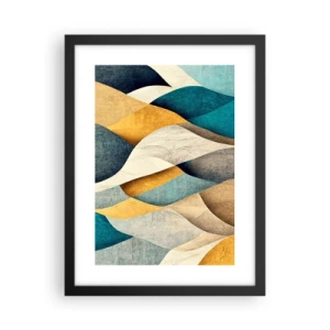 Poster in cornice nera - Ritmo e ondulazioni - 30x40 cm