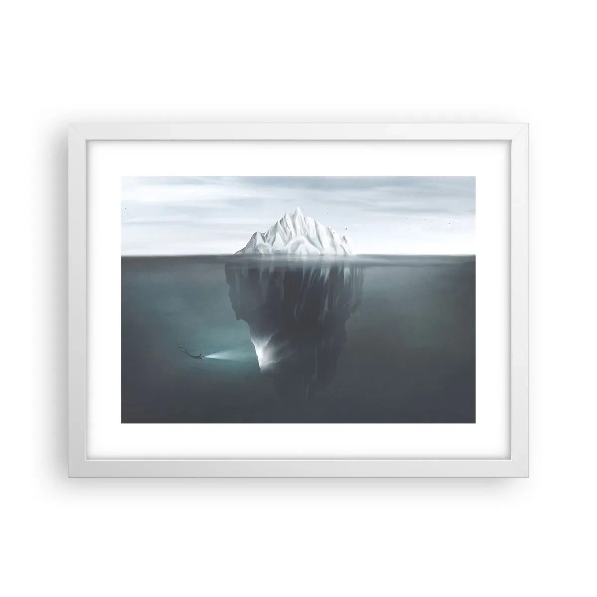 Poster in cornice bianca - Mistero sottomarino - 40x30 cm
