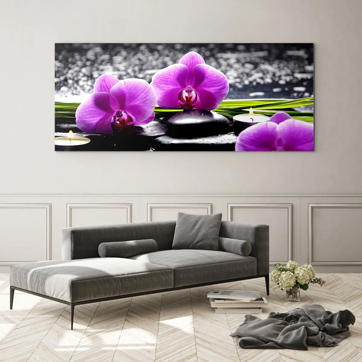 Quadro su vetro - Annegare nel silenzio e nella pace - 90x30 cm