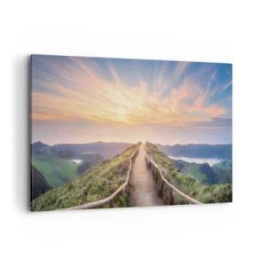 Quadro su tela - Stampe su Tela - Un pittoresco sentiero su una collina con vista sul tramonto - 100x70cm - Vicino al cielo - Decorazione murale moderna per soggiorno e camera da letto ARTTOR
