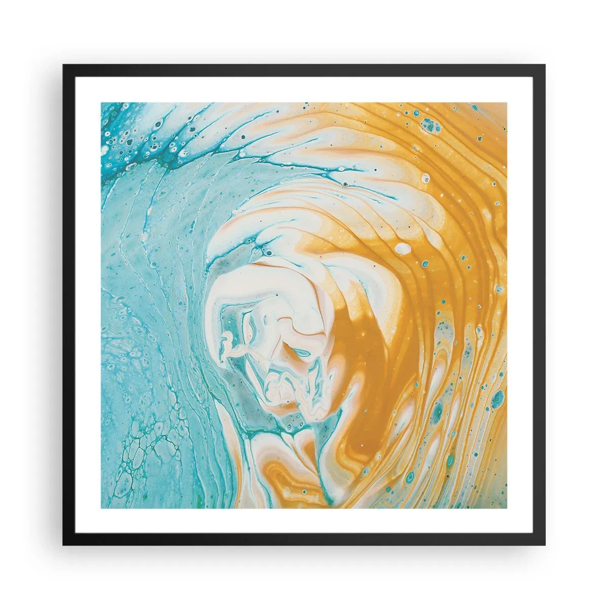 Poster in cornice nera - Vortice pastello - 60x60 cm
