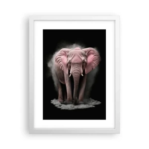 Poster in cornice bianca - Non pensare all'elefante rosa! - 30x40 cm