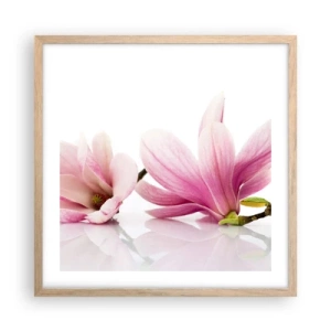 Poster in cornice rovere chiaro - Delicati come un soffio di primavera - 50x50 cm
