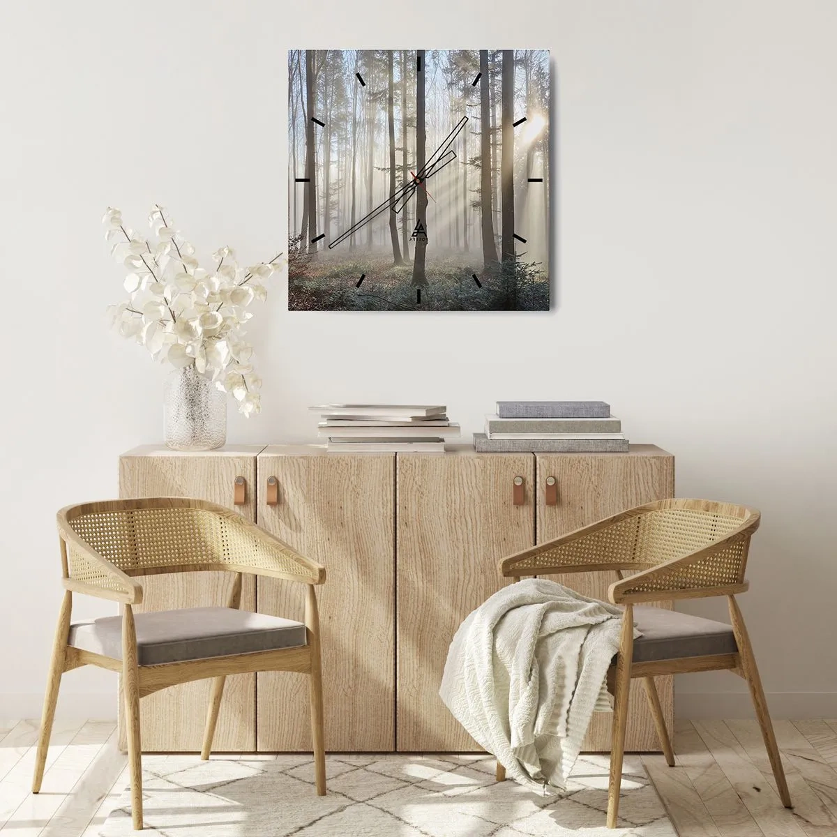 Orologio da parete - Orologio in Vetro - Anche la nebbia si è svegliata - 40x40 cm