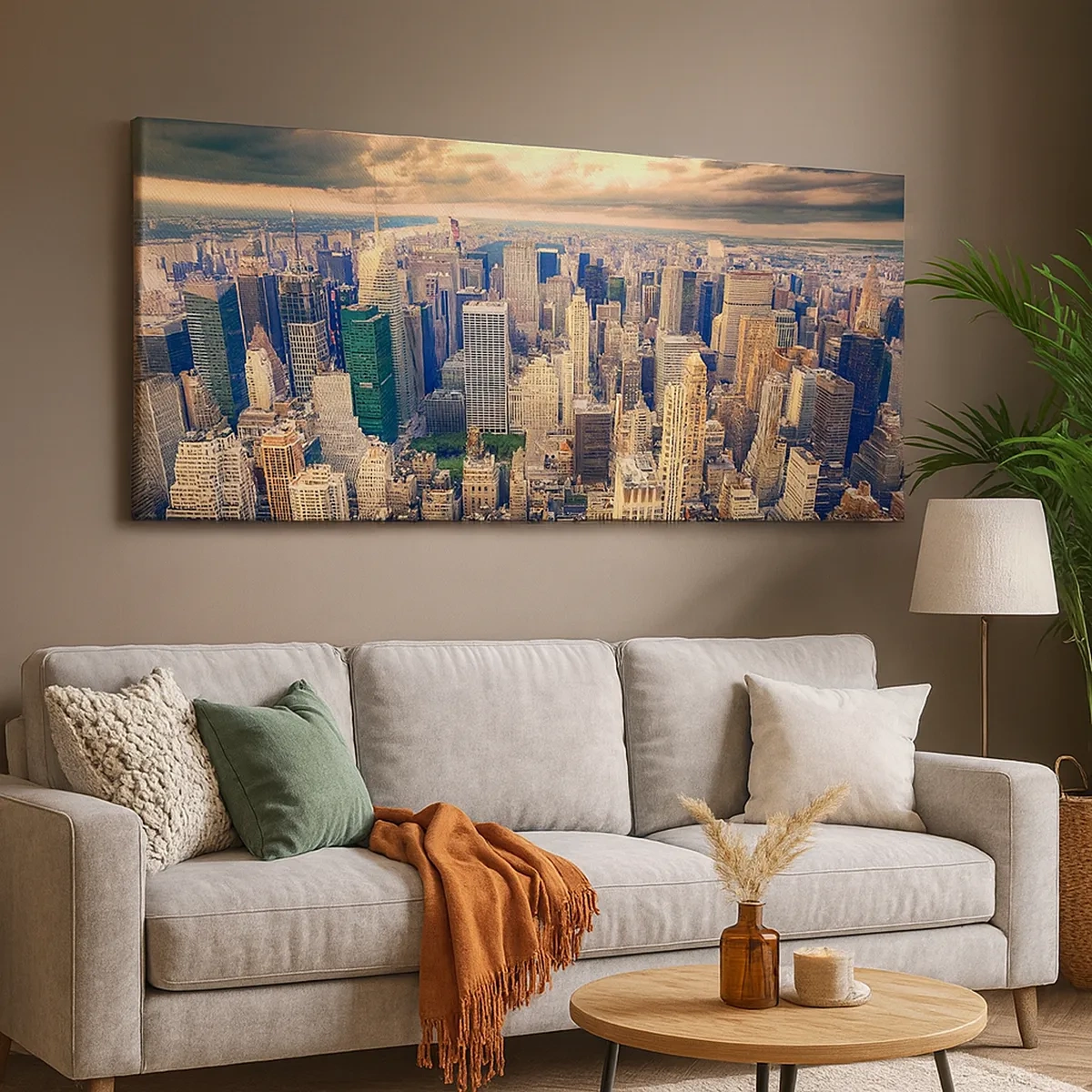 Quadro su tela - Stampe su Tela - Metropolis dorata - 30x30 cm