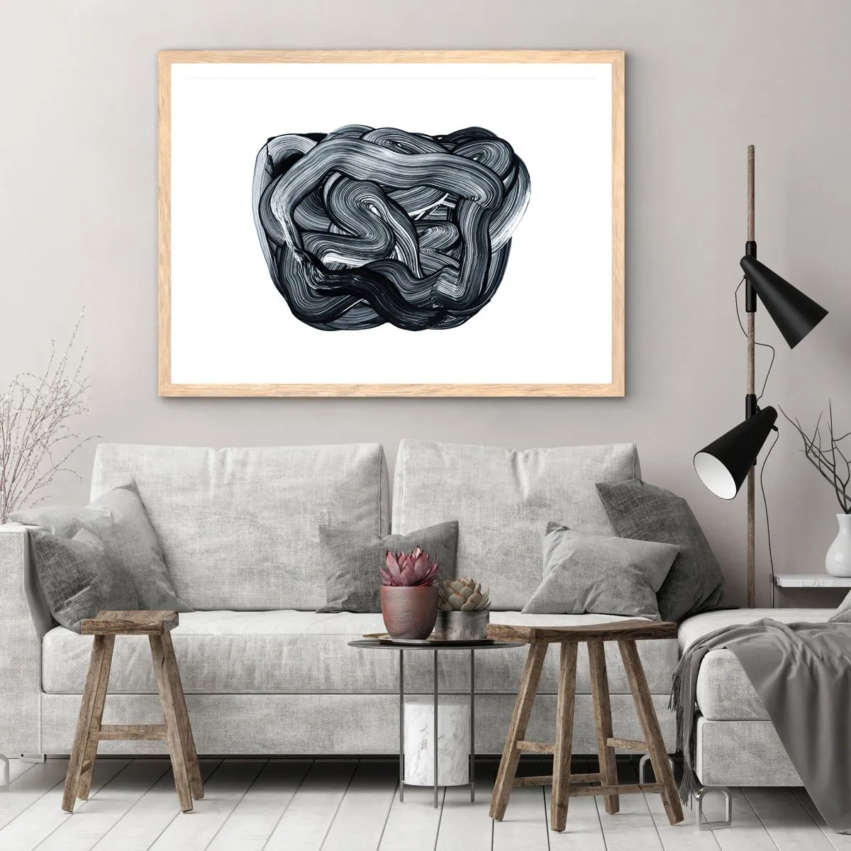 Poster in cornice rovere chiaro - Non è così semplice - 40x30 cm