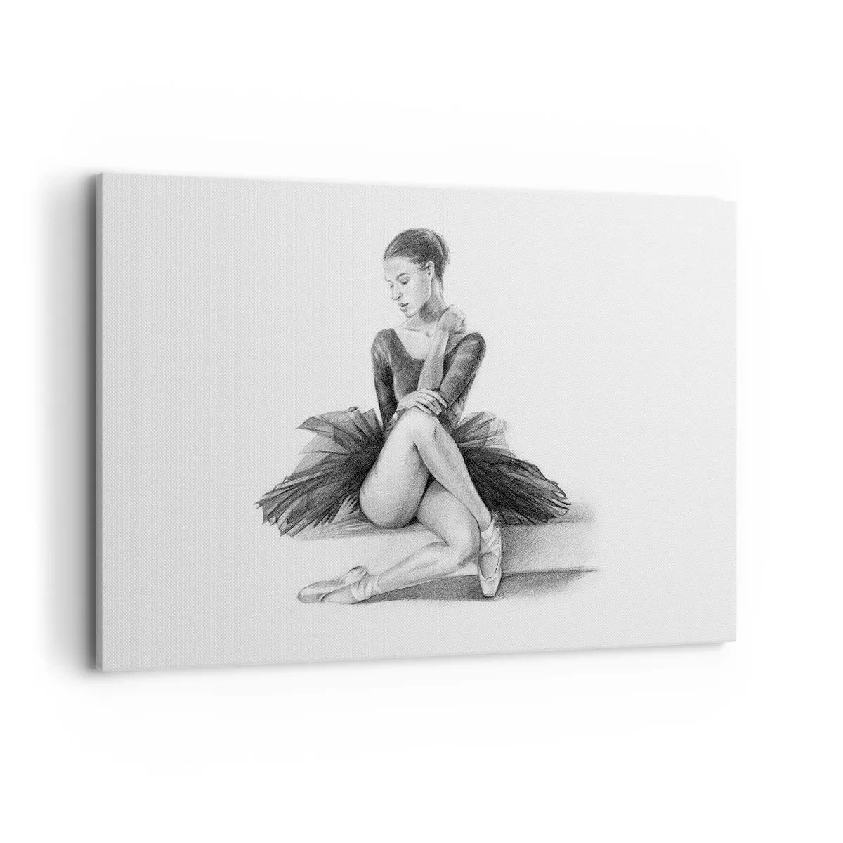 Quadro su tela - Stampe su Tela - Uno schizzo di una ballerina in uno stile classico e sottile - 120x80cm - Incantata dalla danza - Decorazione murale moderna per soggiorno e camera da letto ARTTOR