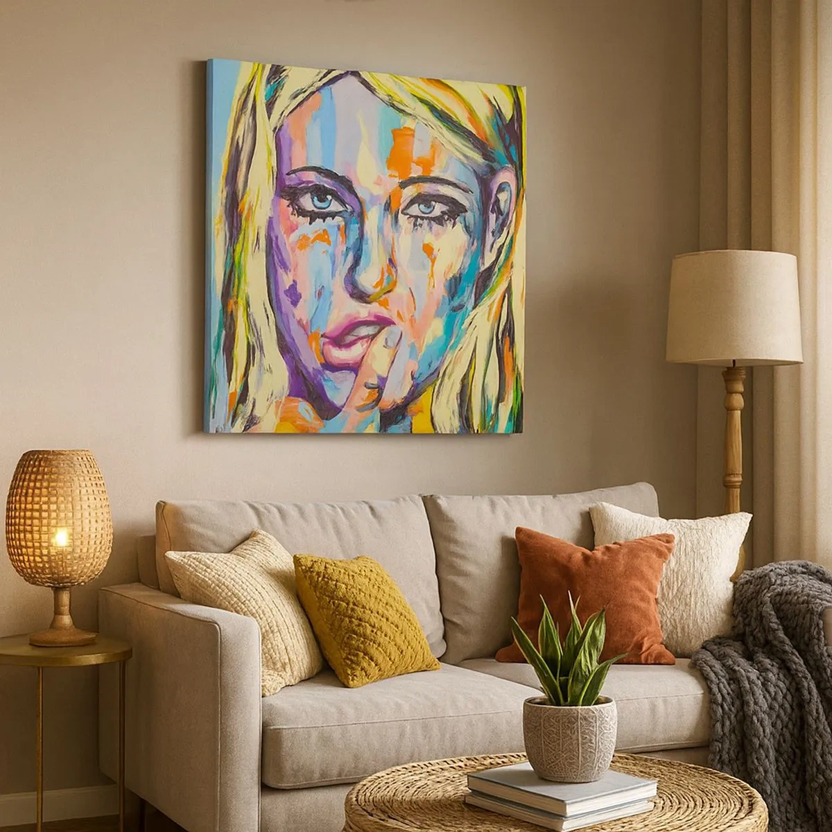 Quadro su tela - Stampe su Tela - Guardala dritto negli occhi - 30x30 cm