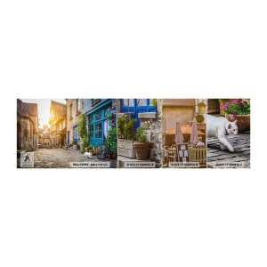 Campione di Fotomurale Premium Sand - Lo spirito bianco della cittadina - Città, Francia, Architettura - 100x30 cm