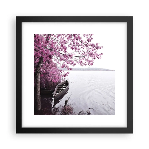 Poster in cornice nera - Nel silenzio rosa - 30x30 cm