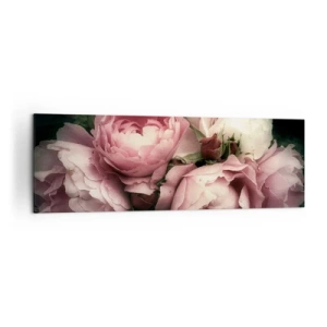Quadro su tela - Stampe su Tela - Un bouquet di rose nelle delicate tonalità del rosa e del bianco - 160x50cm - Il fascino della Belle Époque - Decorazione murale moderna per soggiorno e camera da letto ARTTOR