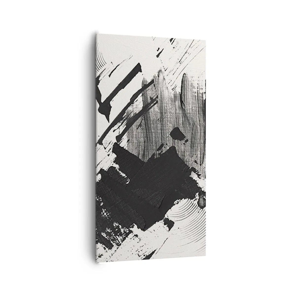 Quadro su tela - Stampe su Tela - Astrazione: espressione di nero - 65x120 cm