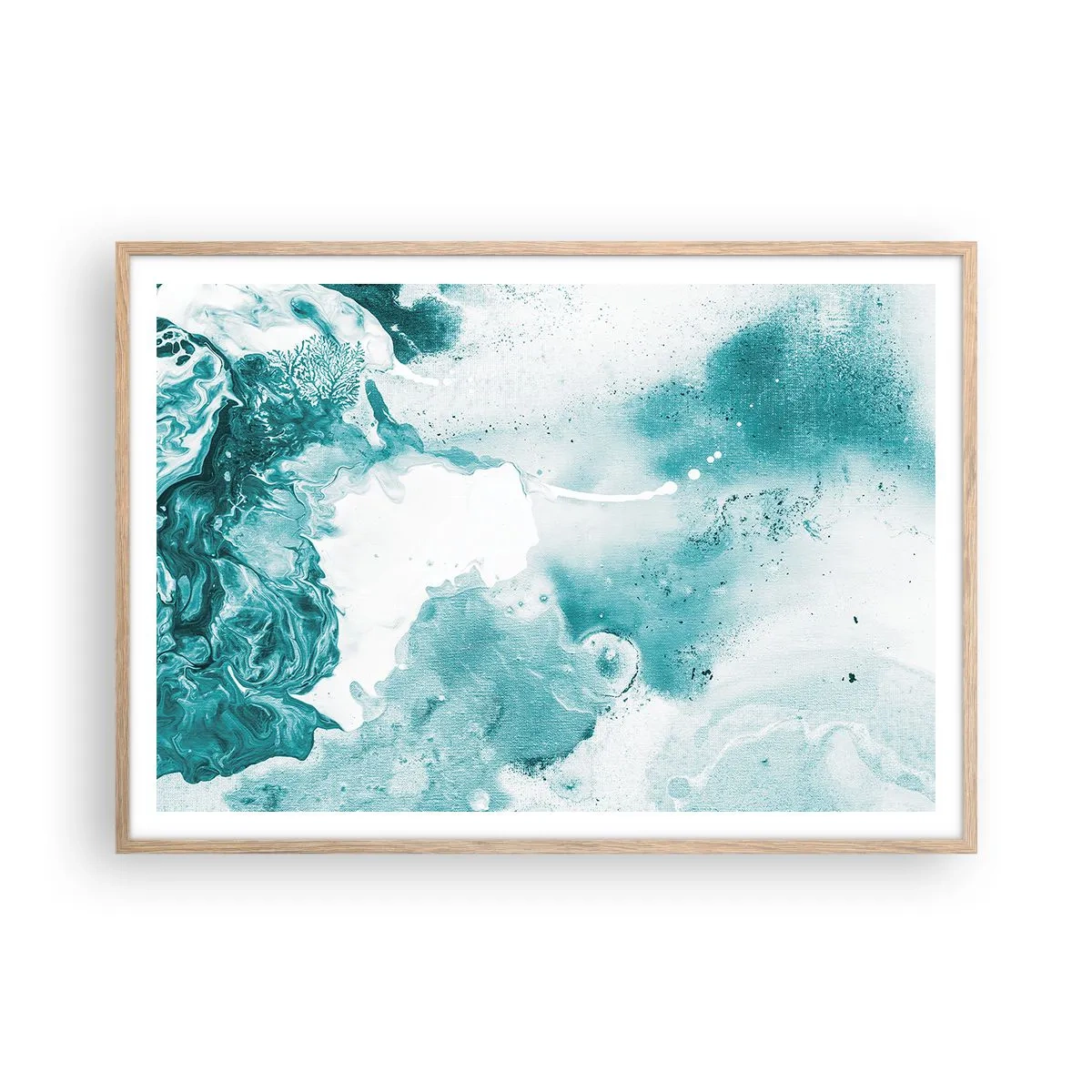 Poster in cornice rovere chiaro - Palude blu - 100x70 cm