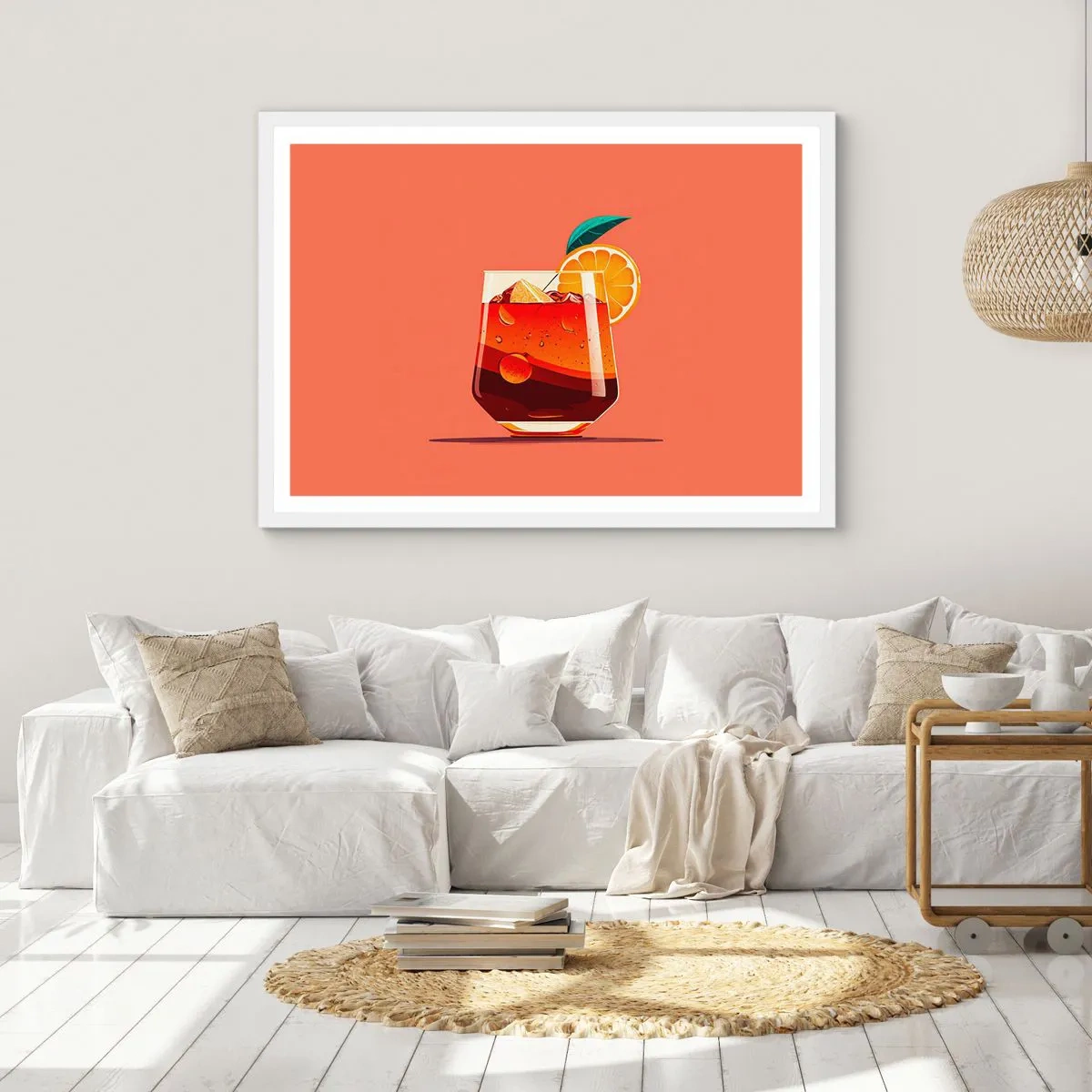 Poster in cornice bianca - Rinfresco estivo - 70x50 cm