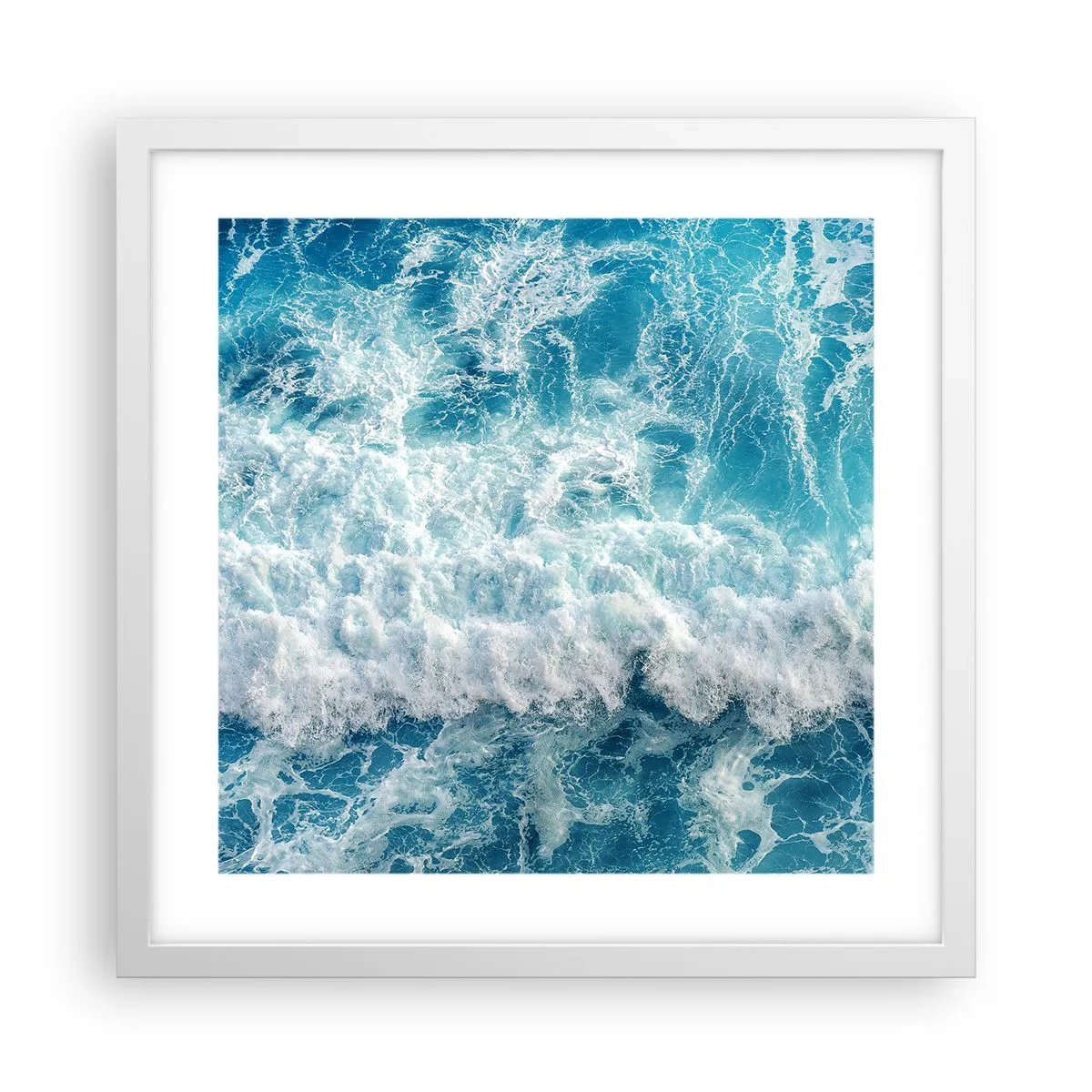 Poster in cornice bianca - Con gioia e saltellando - 40x40 cm