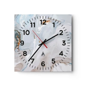 Orologio da parete - Orologio in Vetro - Bianchi sovrapposti - 30x30 cm