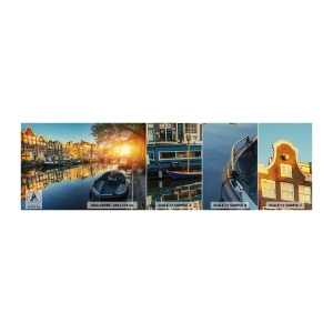 Campione di Fotomurale Adesivo Deluxe Sticker - L'alba ad Amsterdam - Città, Amsterdam, Architettura - 100x30 cm