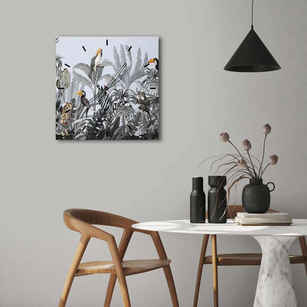 Orologio da parete - Orologio in Vetro - Favola africana - 30x30 cm