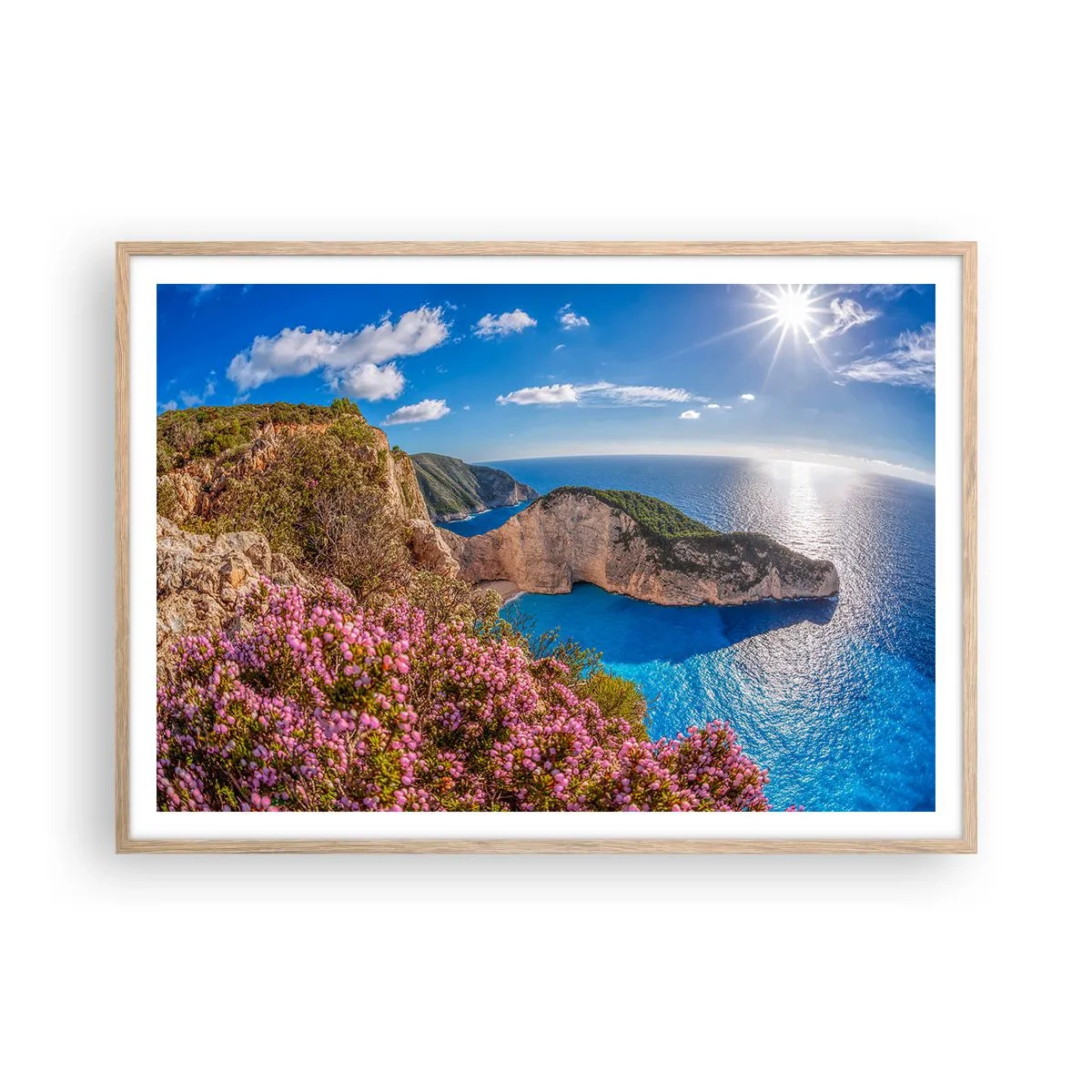Poster in cornice rovere chiaro - Le mie grosse vacanze greche - 100x70 cm