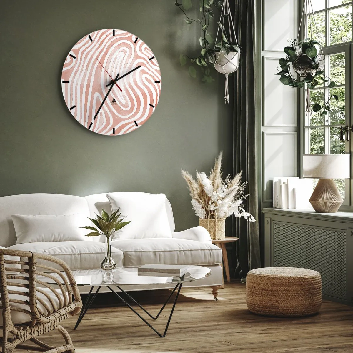 Orologio da parete - Orologio in Vetro - Nel labirinto di corallo - 30x30 cm