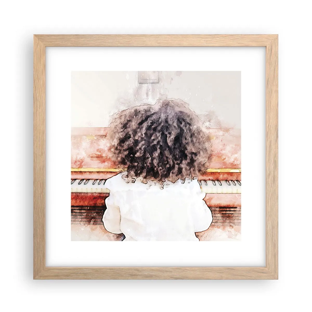 Poster in cornice rovere chiaro - Nel nuovo mondo - 30x30 cm