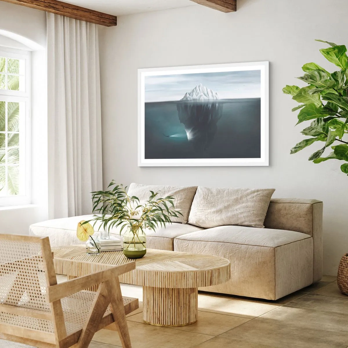 Poster in cornice bianca - Mistero sottomarino - 100x70 cm