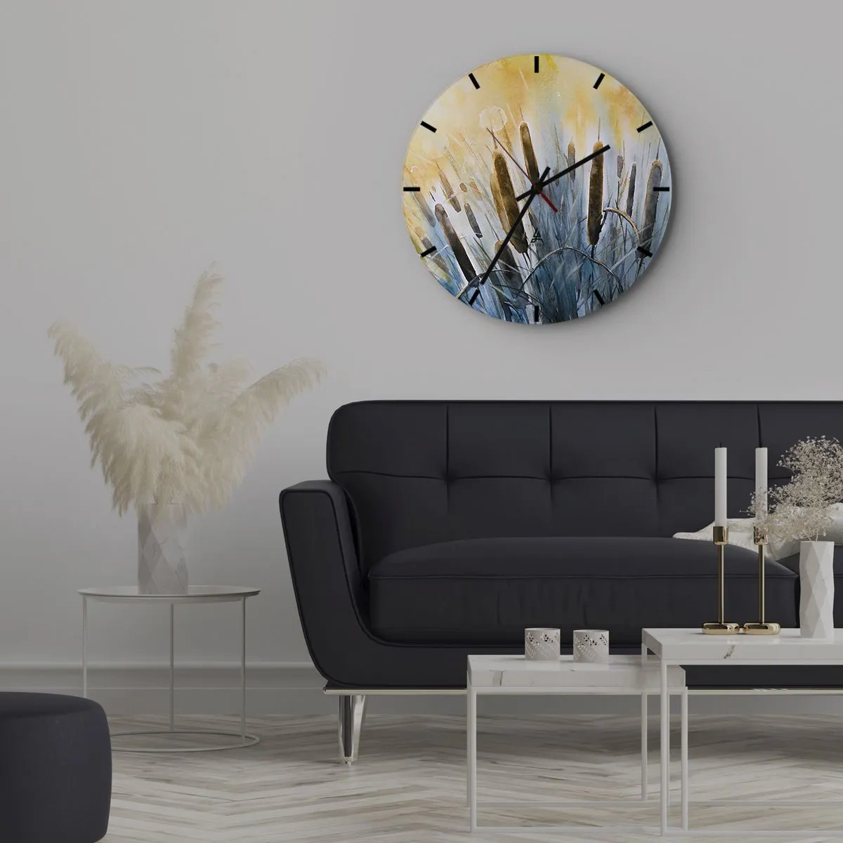 Orologio da parete - Orologio in Vetro - Fresco dell'acqua, calore del sole - 40x40 cm