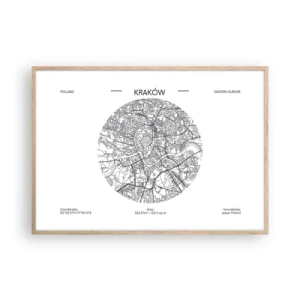 Poster in cornice rovere chiaro - Anatomia di Cracovia - 100x70 cm