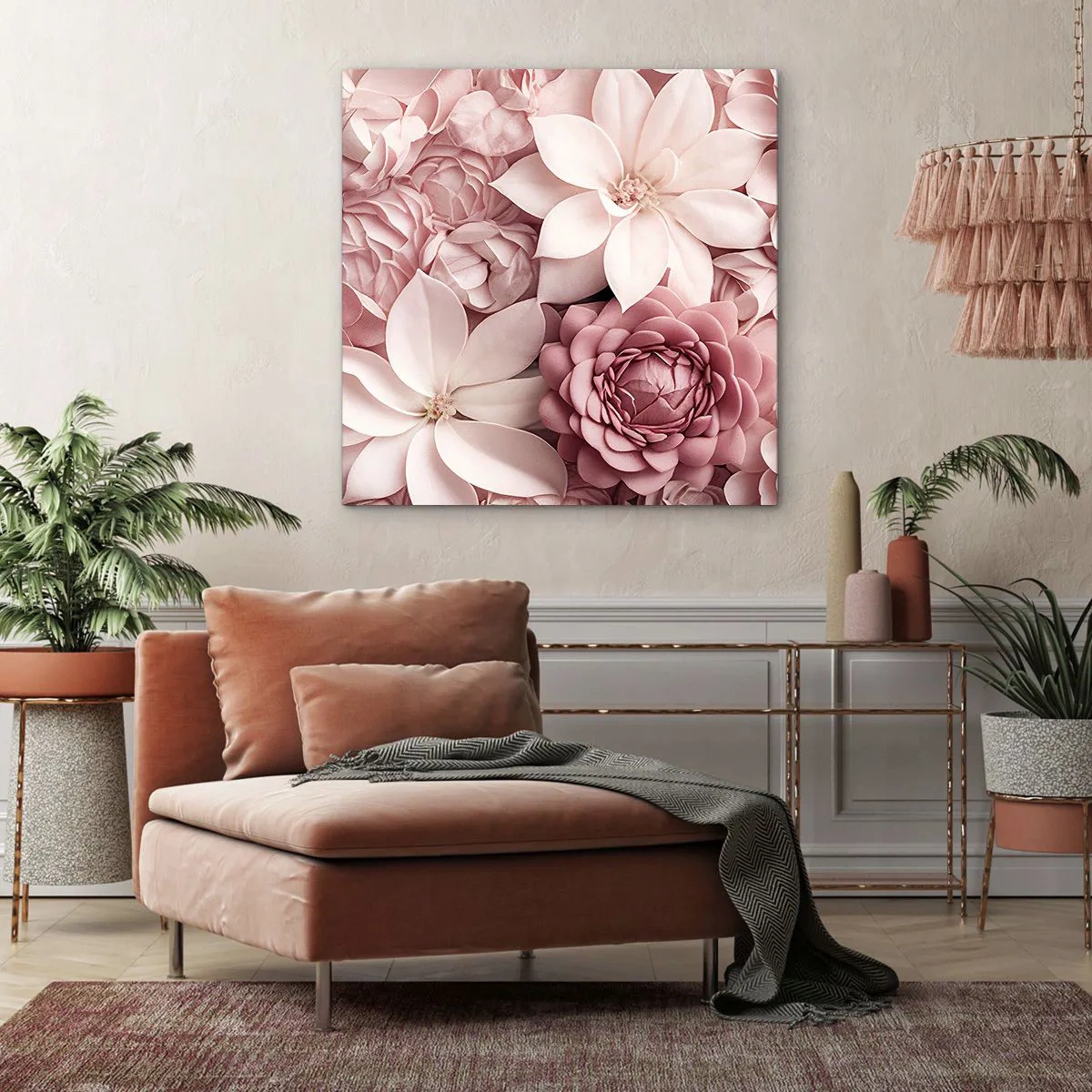 Quadro su tela - Stampe su Tela - Nei petali di rosa - 60x60 cm