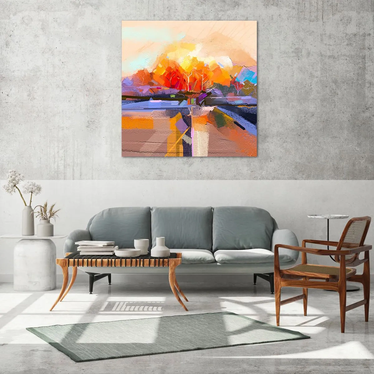 Quadro su vetro - Si è fatto autunno - 30x30 cm