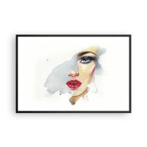 Poster in cornice nera - Riflesso in una goccia d'acqua - 91x61 cm