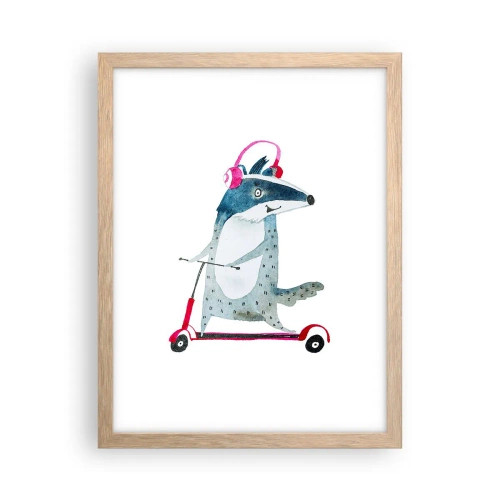 Poster in cornice rovere chiaro - Tassi di gioia - 30x40 cm